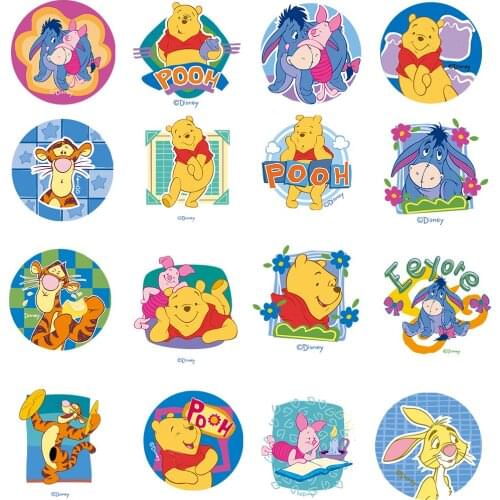 Lovely Winnie Pooh Iron on Heat Transfers Vinyl Thermal Heat Transfer Cartoon Patches for Clothing DIY Stickers on Baby Clothes