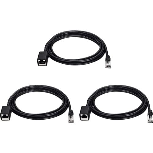 Ethernet Extension Cable Shielded Cat6 LAN Cable Extender Male to Female RJ45 Network Patch Cord for Router Modem Smart TV PC