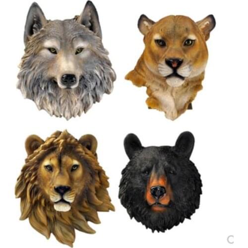 Home decoration crafts lovers Animal head decorative pendant Wall lion Wolf Bear and tiger leopard Wall ornament