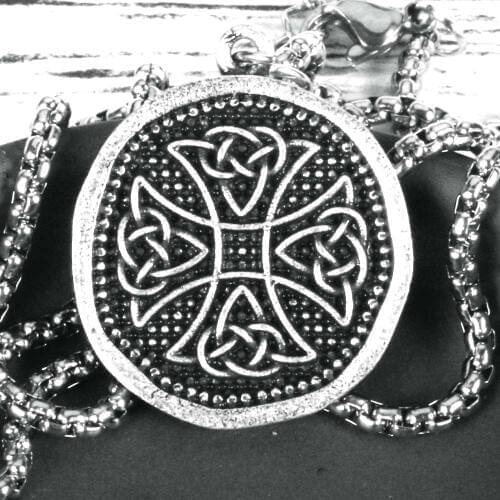 Vintage Viking Cross Pendant Scottish Irish Norse Celtics knot Eternity Cross Necklace Men gift