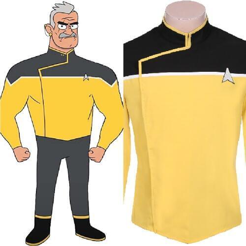 Star Cosplay Trek: Lower Decks Male Men Women Yellow Uniform Costume Adult Coat Jakcet Suit Halloween Carnival Suit