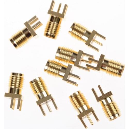 10PCS SMA female PCB Edge Mount RF Solder Adapters 0.062' SMA Female Jack Receptacle Solder