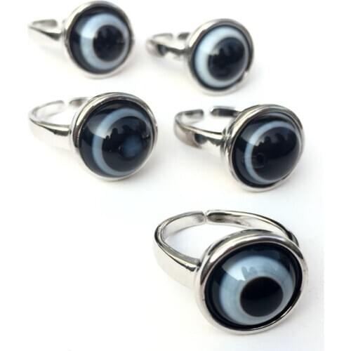 12MM Round Natural Agat Sheep Eye Gem Ring1PCS stainless steel jewelry