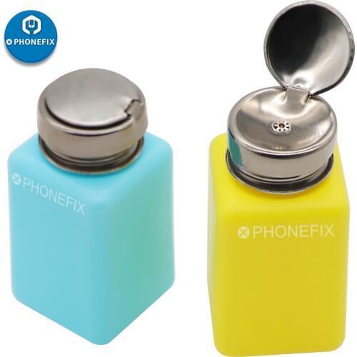 1Pcs180ml Empty Plastic Alcohol Bottle Welding Flux Container Alcohol Liquid Press Pumping Dispenser Bottle Nail Polish Remover