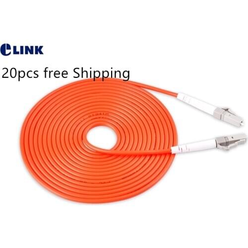 20pcs LC TO LC fiber patchcord simplex Multimode 2.0mm 50/125um cable optical fiber jumper ceramic ferrule free shipping ELINK