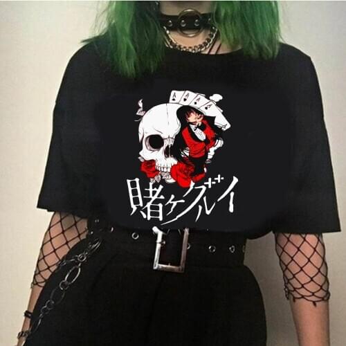 2021 Japanese Anime Kakegurui Fashion T Shirt Men Yumeko Jabami T-shirt Casual Cool Streetwear Tshirt Couple Hip Hop Top
