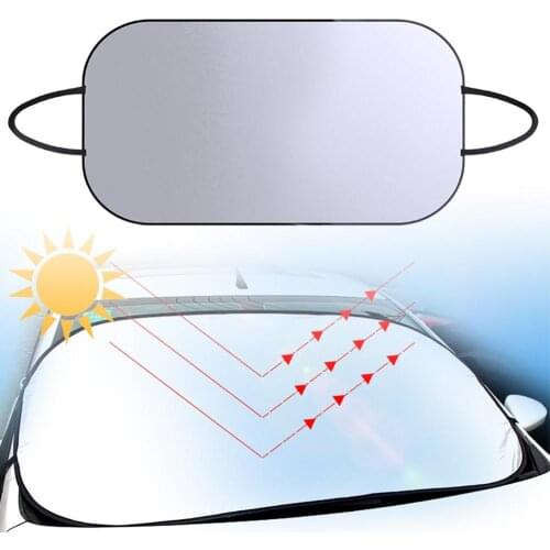 2021 Summer Car Front Sun Protection Aluminum Foil Insulated Anti-UV Cover Protector Explosion-Proof Hanging Style No More Hot