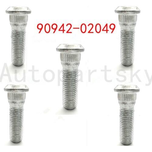 5pcs Wheel Lug Stud For Lexus RX300 RX330 RX350 (1999-2015) OEM 90942-02049 , 9094202049 , 90942 02049 with High Quality