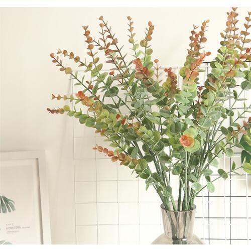 75cm 5 Branches Eucalyptus Artificial Money Leaf Wedding Garden Decoration Fake Plant Trees Branch for Home Decor