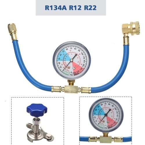 Car AC Air Conditioning R134A R12 R22 Refrigerant Recharge Hose with Gauge Measuring Kit Auto Car Accessories