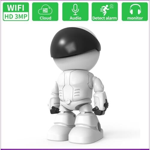 3MP 360 Degree Wireless PTZ Robot IP Camera Motion Detection Intercom Home Security Baby Monitor