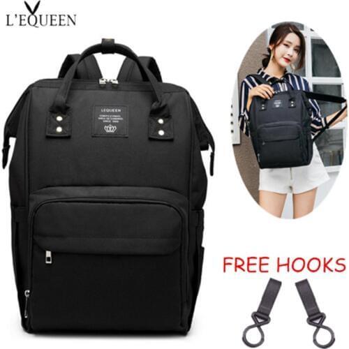 Diaper Baby Bag for Stroller Mummy Maternity Nappy Bag Business Style Solid Bag Front Zipper Back Rings Hang on Wheelchair