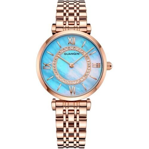 Женские золотые часы GUANQIN China At AliExpress