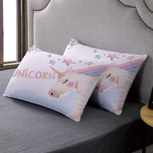 Custom 3D Print Fashion Cartoon Cute Unicorn Pillowcase Kawaii Pillow Cover Bedroom Decor Single Pillow Covers Girls Kids