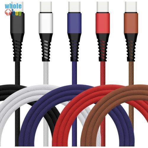 500pcs USB Type C Cable Nylon Braided Fast Charging USb C Cable Type-c Data Cord Charger USB C for Samsung S9 Note 9 Huawei P20