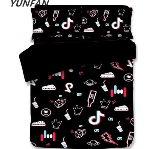 Music notation Bedding Set 3pcs Duvet Cover Sets quilt cover pillow cases black bedclothes Modern fashion Home textiles