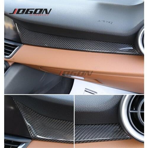 LHD Carbon Fiber For Alfa Romeo Giulia 17-20 Centre Console Glove Box Strip Trim Car Accessories