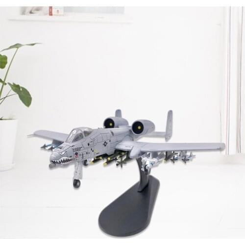 1/100 Scale Diecast Alloy Aviation America USA A-10 Attack Plane Fighter Aircraft with Display Stand for Collectibles and Gift
