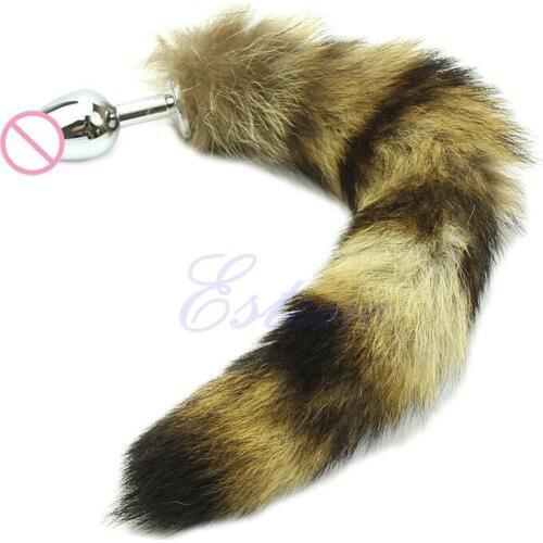 Love Faux Raccoon Tail Butt Anal Plug Sexy Romance Sex Toys Funny Adult Products