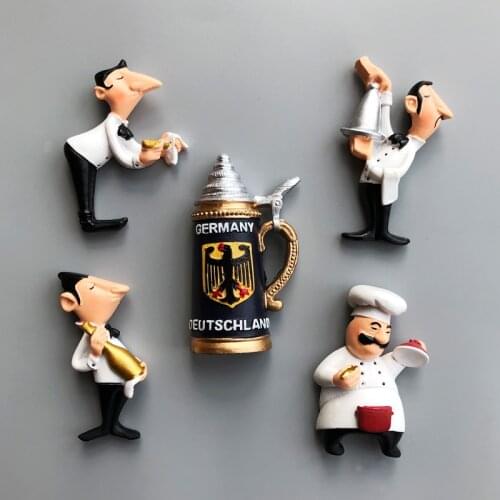 Home Decoration Magnetic Refrigerator Paste Sticky Notes Western Restaurant Chef and Waiter 3D Fridge Magnet Collection