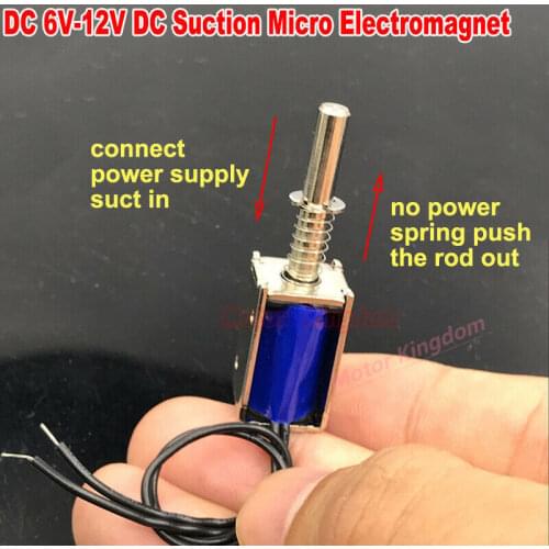 Micro Mini DC Electromagnet Solenoid Magnets 5mm Stroke DC 6V-12V 9V Suction Spring Push Pull Type
