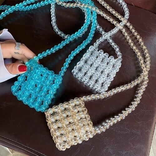 Mini Pearl Bag Handmade Shoulder Bags Beaded Small Fashion Banquet Party Crossbody Bag Female 2020 Fashion Mini Coin Purse