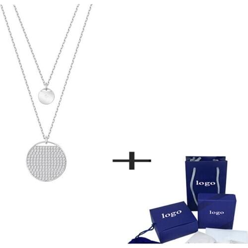 Fashion Ginger Mysterious Double Round Necklace With Elegant Pendant Women Accessories Send Bride, Anniversary Gift