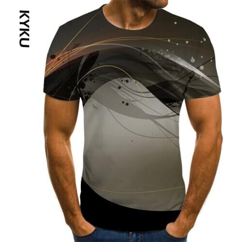 KYKU Mens Children T-shirt Boy Black Vortex Cartoon 3D T-Shirt Summer Man Leisure Clothes Girls Fashion Hip Hop Man 3D Tops