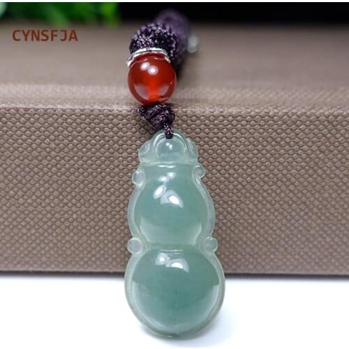 CYNSFJA Real Certified Natural A Grade Burmese Jadeite Amulet Charms Jade Pendant Hand-carved Ice Green High Quality Best Gifts