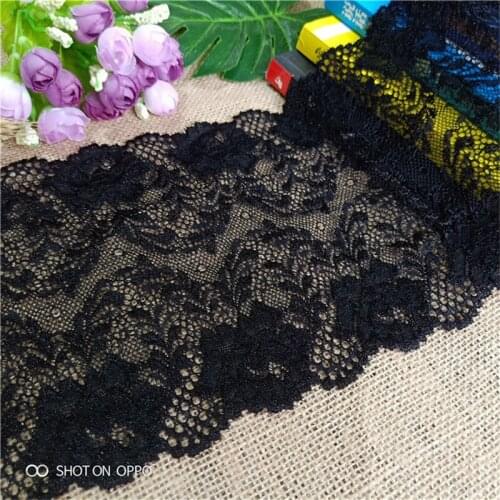 3Yard/lot 15cm E1391 Lace Stretch Floral Lingerie Headband Elastic Embroidered Lace Trims For Sewing Decoration Africa Lace