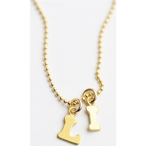 14K Gold Filled Initial Letter Necklace Name Choker Jewelry Number Pendants Collier Femme Kolye Jewelry Boho Necklace for Women