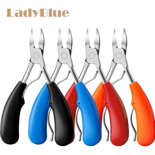 Professional Plastic Handle Nail Clipper Cuticle Nipper Plier Ingrown Toenail Trimmer Foot Care Pedicure Manicure scissors