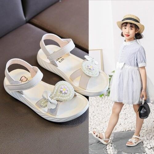 Girls Sandals Microfiber leather Soft High Quality Children breathable Beach casual Shoes Kids Summer Fashion Cute Princess shoe
