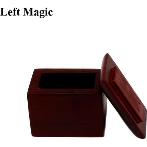 Mystery Box By John Kennedy Magic Trick Card To Wooden Box Close Up Magic Street Disappearing Stage Magic Props Illusions Comedy