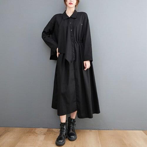 Uego Original Design Street Fashion Blouse Dress 2021 New Arrival Japan Style Sweet Girls Black Autumn Dress Women Casual Dress