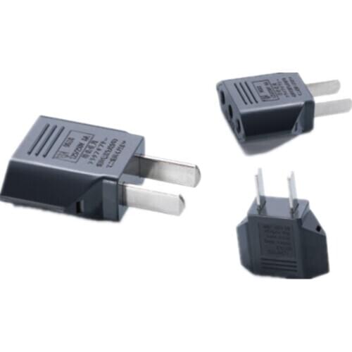 2PCS Universal US To EU Plug USA To Euro Europe Travel Wall AC Power Charger Outlet Adapter Converter 2 Round Socket Input Pin