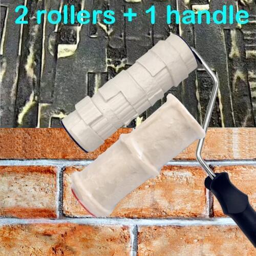 2pcs Paint Roller Decorative Patterned Wall Painting Tools Rubber Protection Stamp Polyurethane Textured Pottery Wheel