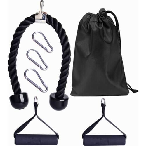 7Pcs/Set Tricep Rope Abdominal Crunches Cable Pull Down Laterals Biceps Muscle Training Fitness Body Building Gym Pull Rope