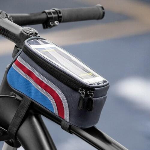WOLFBASE Cycling Bag Bicycle Bike Head Tube Handlebar Mobile Phone Bag Case Holder Screen Phone Mount Bag Touch Screen 2021 NEW
