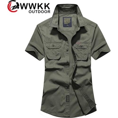 WWKK New Male Social Dress Shirt Men T-Shirt Brand Quality Short-Sleeved Shirt Casual Solid Color Business Male Soft Comfortable