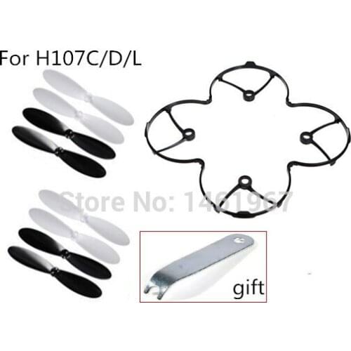 Hubsan x4 H107 Protection Cover Propeller Guard and 8pcs Blades with Gift Wrench for H107C H107D H107L Quadcopter