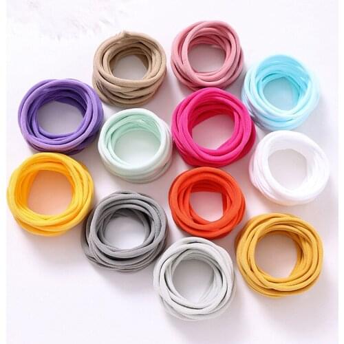 20pcs Nylon Headband Elastic Hairband 1CM Width Vintage Head Wrap Boutique Band Accessories Headwear Fashion Hair Accessories