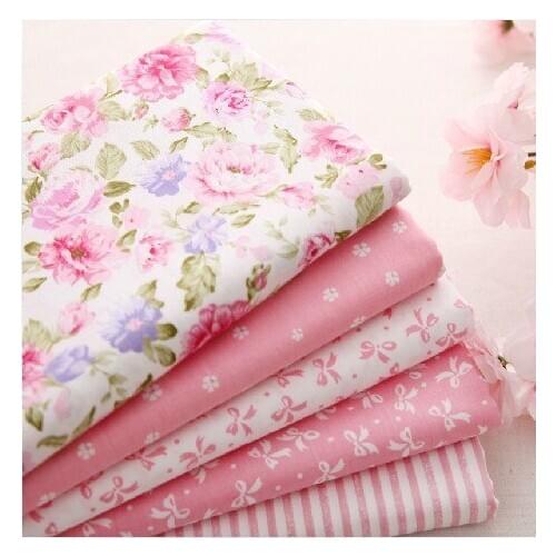 24cm X 25cm 5pcs cotton patchwork pink cotton fabric meter YARD fat quarter bundle tilda sewing home textile bedding quilting