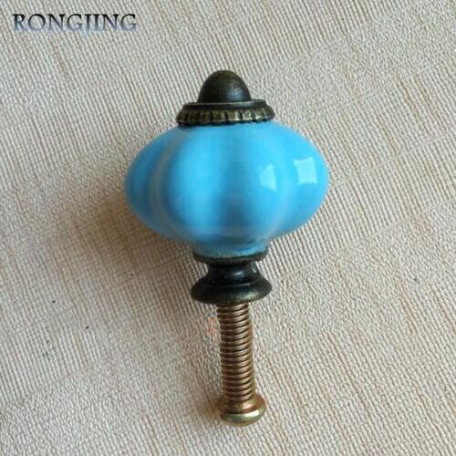 3x Vintage Ceramic Kids Cabinet Drawer Knobs Pumpkin Cupboard Handles Dresser Knob Closet Handles Kitchen Cabinet Drawer Pulls