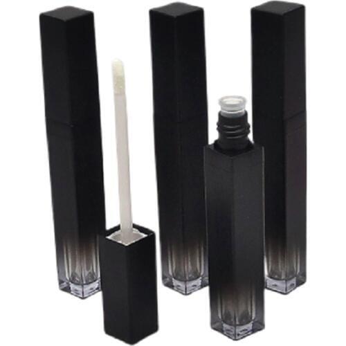 5ML Empty Lipgloss Tube Square Matte Black Gradual Lip Glaze Bottle Cosmetic Packaging Lip Gloss Tubes Container