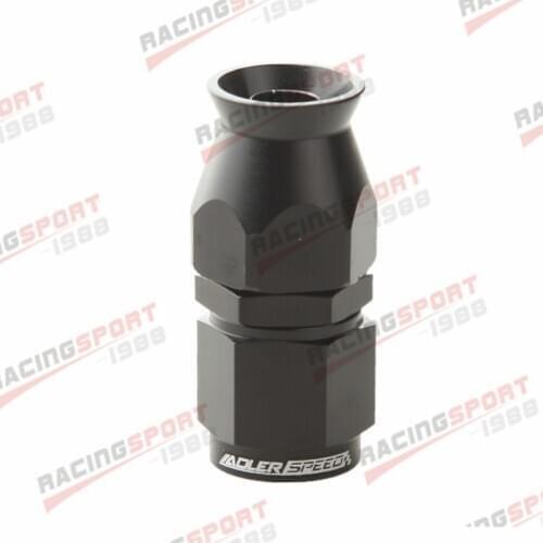 6AN AN-6 Straight PTFE T-eflon Swivel Hose End Fittings Adapter Fuel Aluminum Black