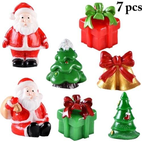 7Pcs/Set Creative Micro Landscapes Decor Resin Ornaments Micro Ornaments Crafts For Christmas Photography Props Home Decor
