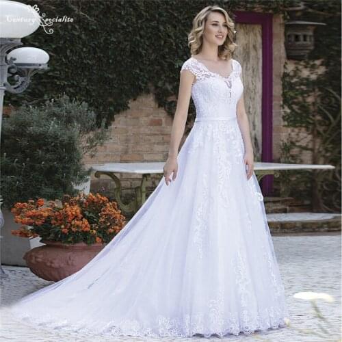 White Princess Wedding Dresses 2021 Lace Appliques Cap Sleeve Luxury African Bridal Gowns Women Bride Dress Vestido De Noiva