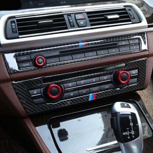 For BMW 5 Series F10 Carbon fiber Interior Control CD Panel Cover Trim Air conditioning Outlet Frame Decoration Trim Accessories