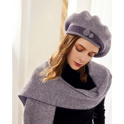 H759 Women Beret Hat Fall Winter Thickened High Quality Fashion Casual Berets Cap Middle Age Female Shopping Leisure Simple Caps